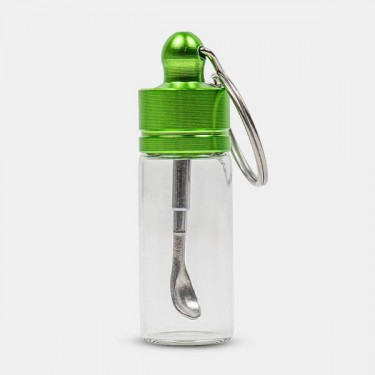 Dosificador Cristal con Cuchara Extensible verde cerrado