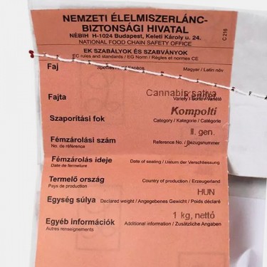 Semillas Kompolti GB etiqueta