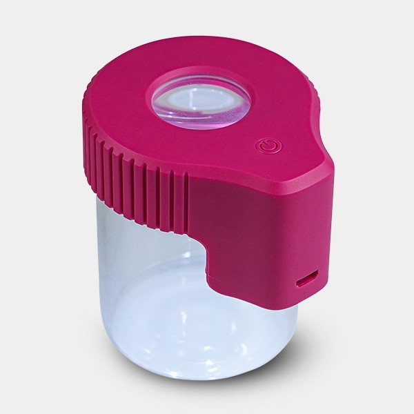 Bote Expositor con Lupa rosa