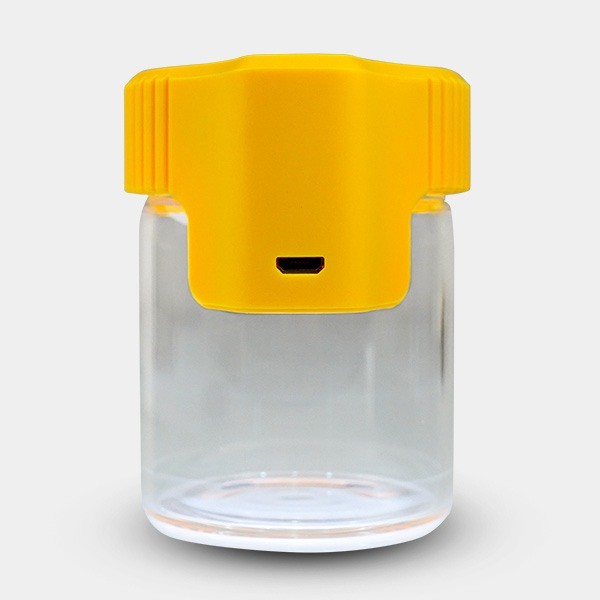 Bote Expositor con Lupa amarillo