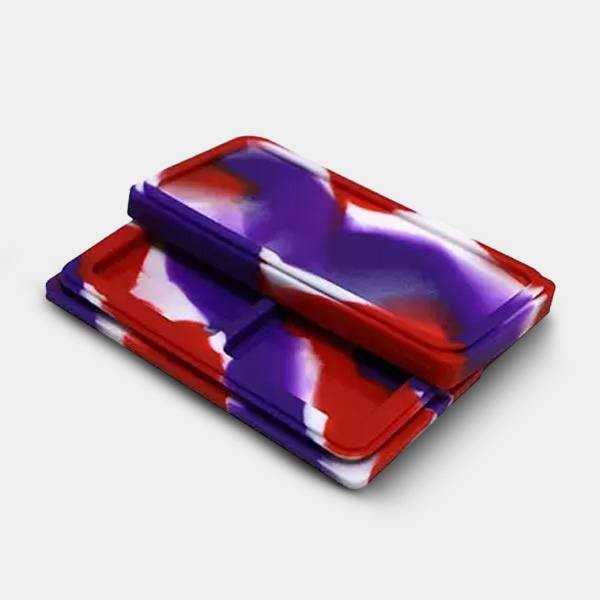 Estuches de silicona 2 secciones azul rojo y blanco
