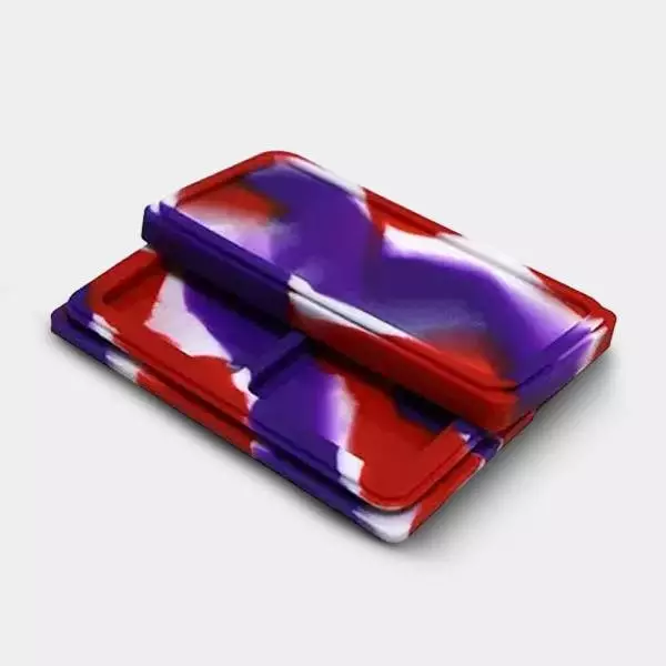 Estuches de silicona 2 secciones azul rojo y blanco