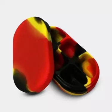 Estuches de silicona 2 secciones rojo amarillo y negro