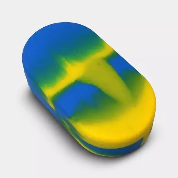 Estuches de silicona 6 secciones amarillo, azul y verde