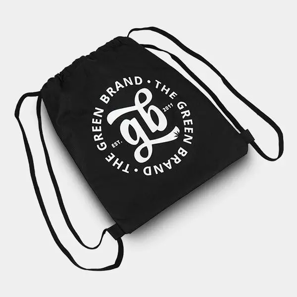 View GB Drawstring black backpack with logo - GB