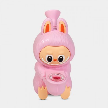 Bong Labubu de Silicona rosa frontal