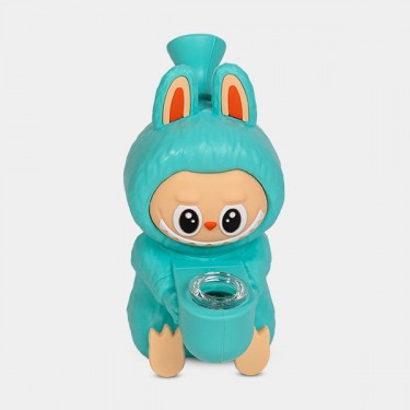 Bong Labubu de Silicona azul frontal