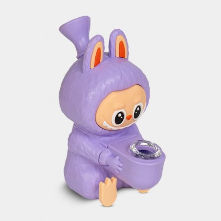 Bong Labubu de Silicona morado lateral