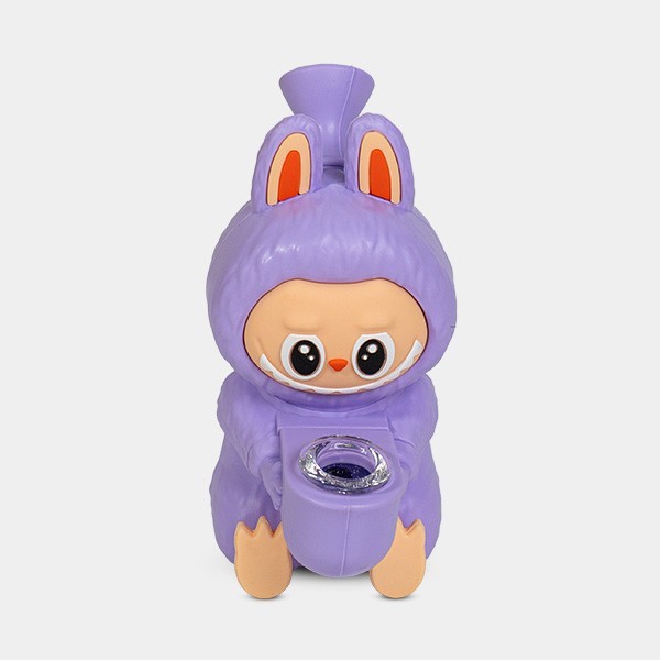 Bong Labubu de Silicona morado frontal