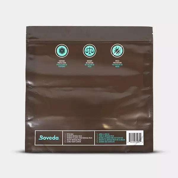 Boveda Fresh Bag 62% 67g Boveda Fresh Bag 62% 67g parte trasera bolsa