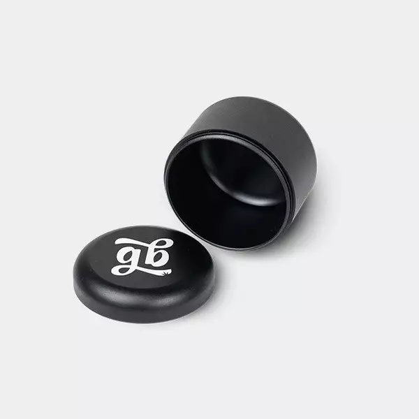 GB The Green Brand Cannapuck Smell Proof Black Premium 55mm open