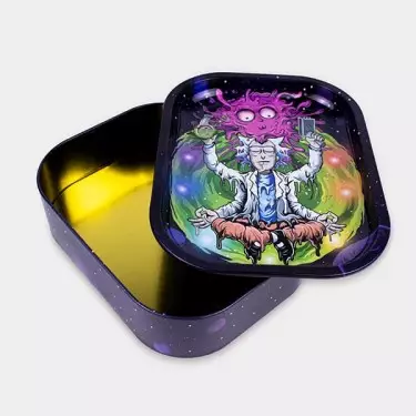 Caja de Metal con Bandeja de Liar ‘Meditación Rick’