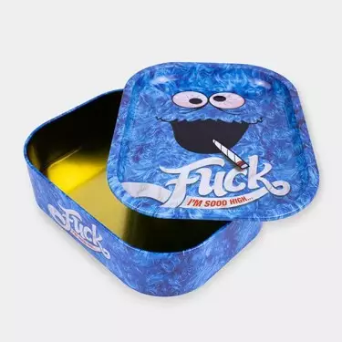 Caja Metálica con Bandeja de liar ‘Fuck’ | GB The Green Brand