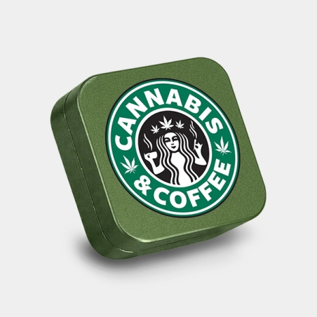 Grinder Aluminio Cuadrado Cannabis Coffee grinder cerrado