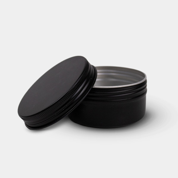 Lata de Aluminio Negra 80ml abierta