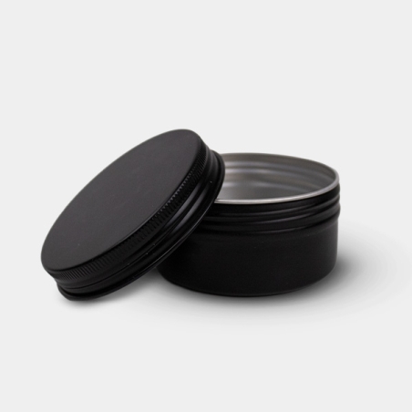 Lata de Aluminio Negra 80ml abierta