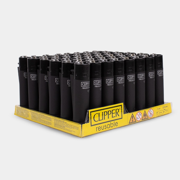 Mechero Clipper Soft Touch Black