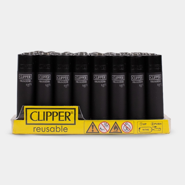 Mechero Clipper Soft Touch Black