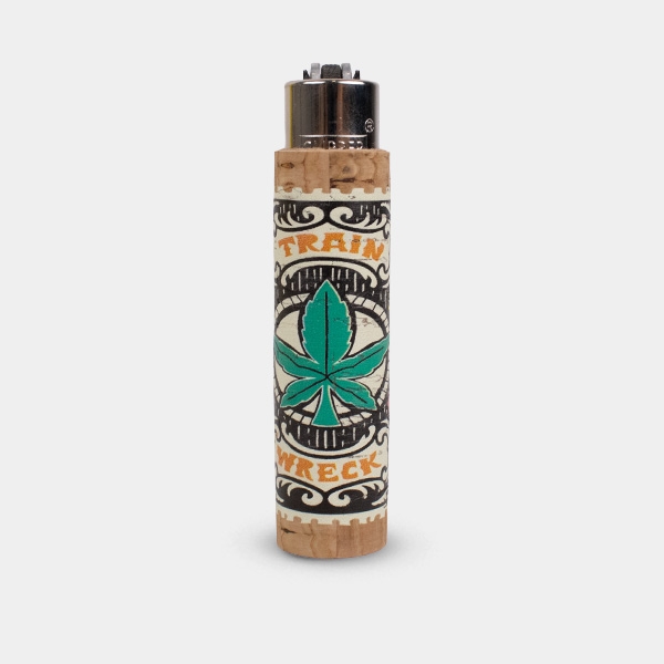 Mechero Clipper con Funda Corcho Weed Cork