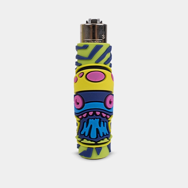 Mechero Clipper con Funda Silicona Monster Mushrooms
