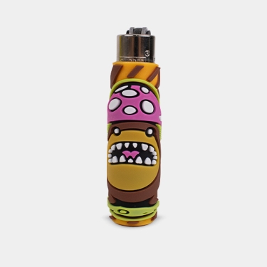 Mechero Clipper con Funda Silicona Monster Mushrooms