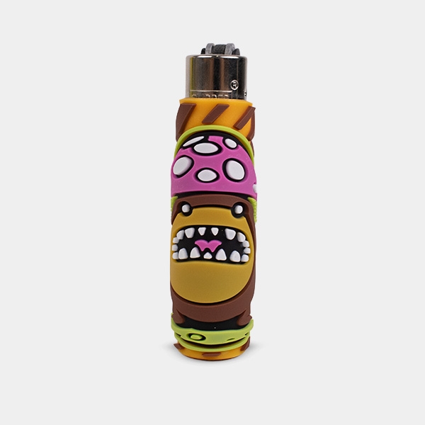 Mechero Clipper con Funda Silicona Monster Mushrooms