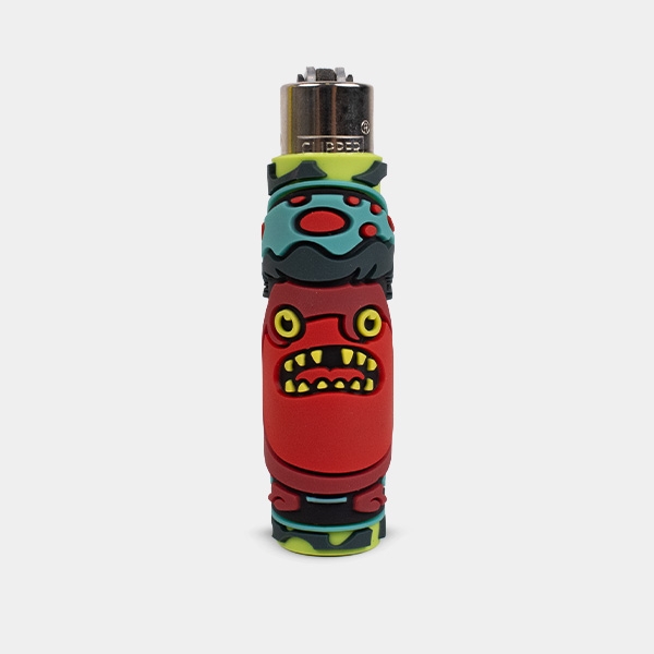 Mechero Clipper con Funda Silicona Monster Mushrooms