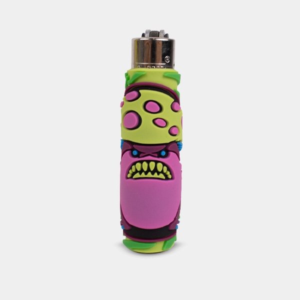 Mechero Clipper con Funda Silicona Monster Mushrooms