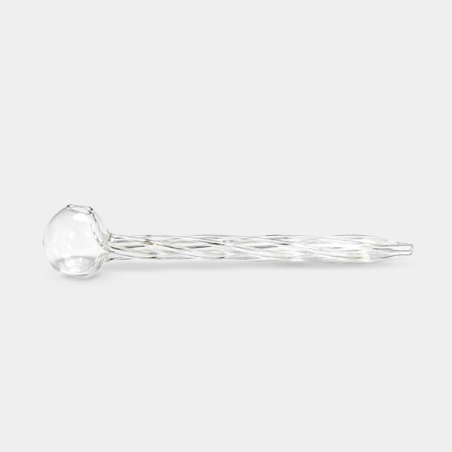 Pipa Cristal Espiral de 13 cm con tubo transparente trenzado