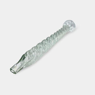 Pipa Cristal Espiral de 20 cm con diseño transparente alargado