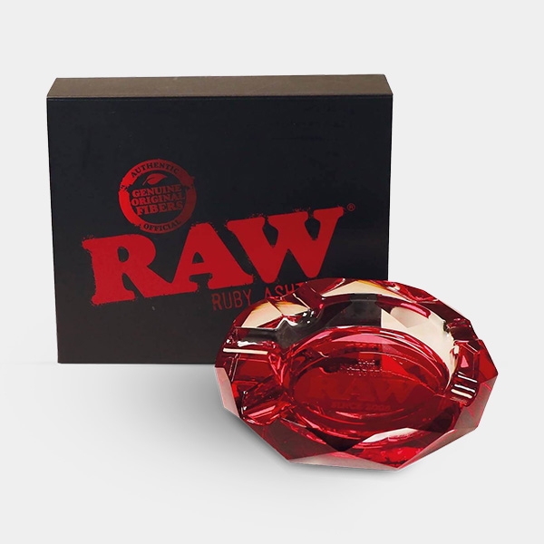 Cenicero Raw Cristal Ruby Red con caja