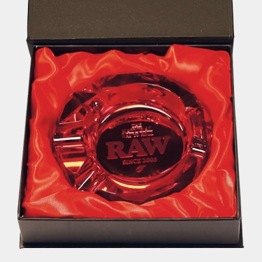 Cenicero Raw Cristal Ruby Red en caja