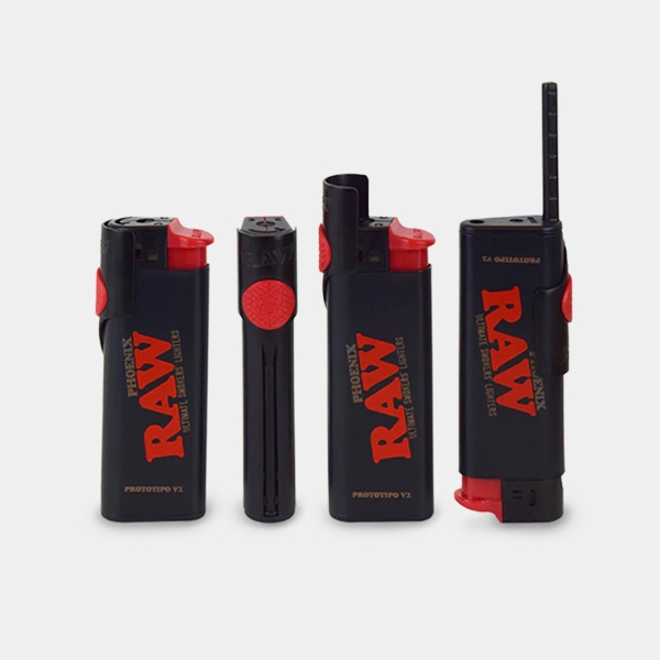 Raw Mechero Phoenix 3 en 1 Negro todas las funciones
