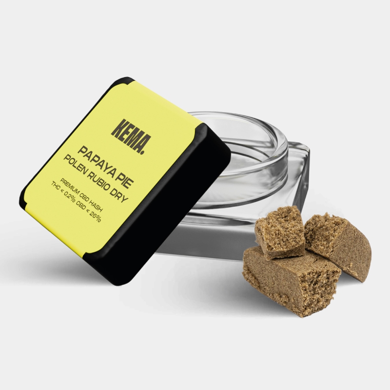 Hash CBD Polen Rubio Dry 'Papaya Pie' KEMA 3g abierto