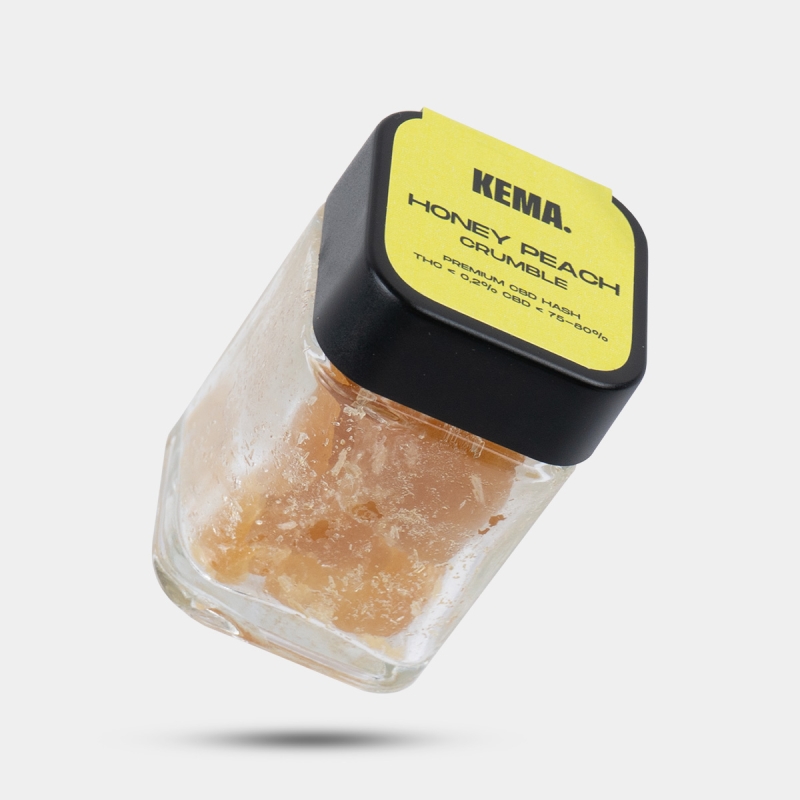Hash CBD Crumble 'Honey Peach' KEMA bote de 15g