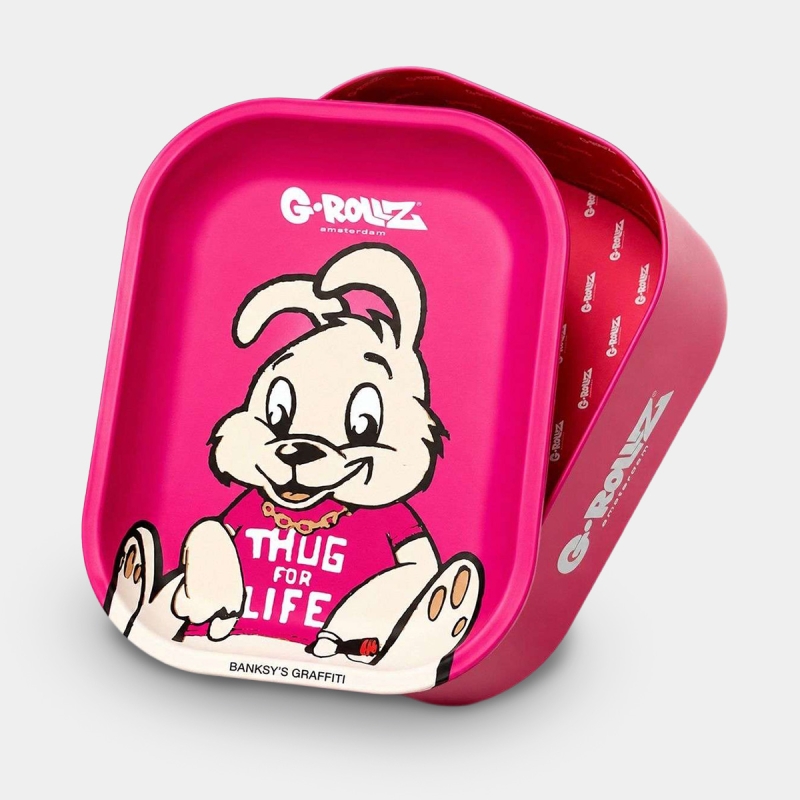 Caja metálica con bandeja G-Rollz rosa | GB