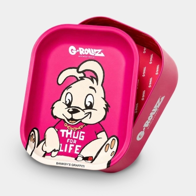 Caja metálica con bandeja G-Rollz rosa | GB