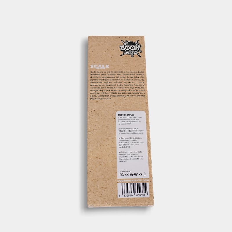 Bascula Cuchara 0,1/500g Boom Nutrients caja por detrás