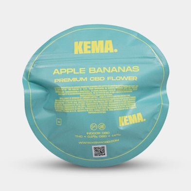 Flores Apple Bananas Cali CBD 15g KEMA envase parte trasera