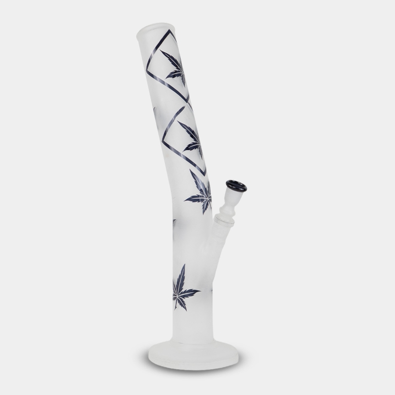 View Bong de Vidrio Satinado Hojas Azules 42 cm