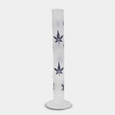 vista trasera Bong de Vidrio Satinado Hojas Azules 42 cm