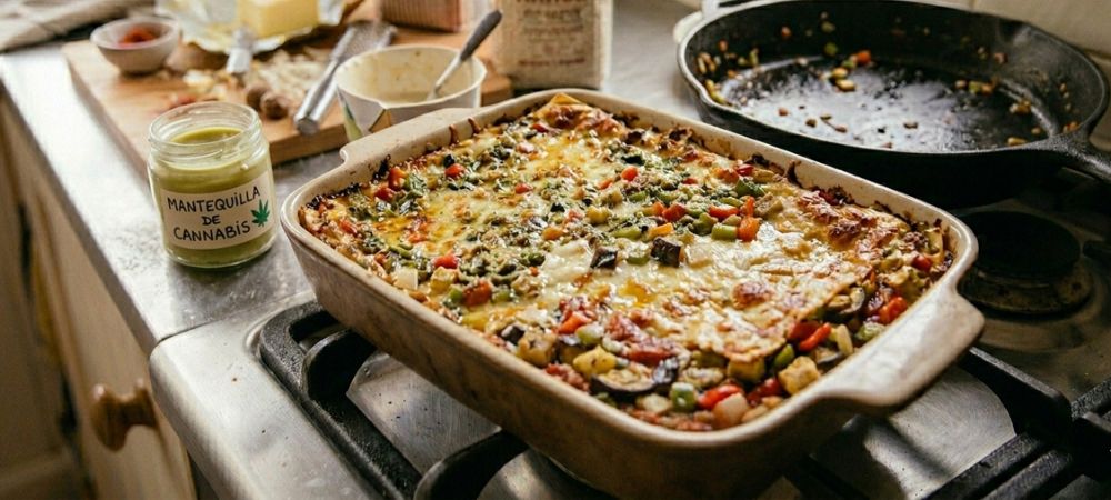 cannabis-infused vegetable lasagna