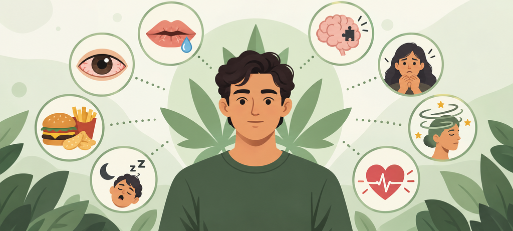 infografía visual sobre efectos secundarios de la marihuana