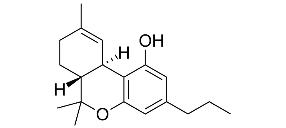 Estructura molecular del THCV o tetrahidrocannabivarina