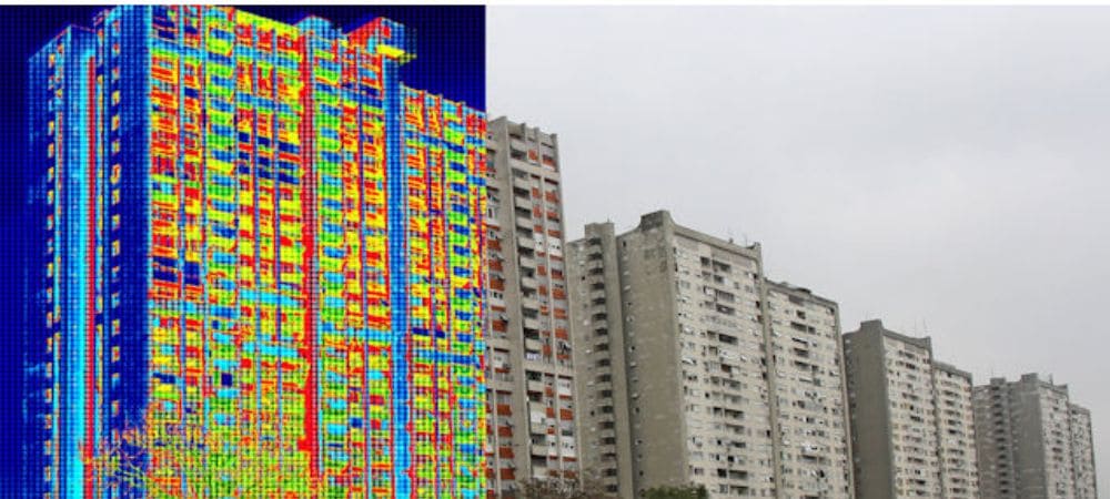 Análisis térmico de edificios residenciales que explica por qué el cultivo indetectable no depende de la cámara térmica sino del aislamiento y la eficiencia