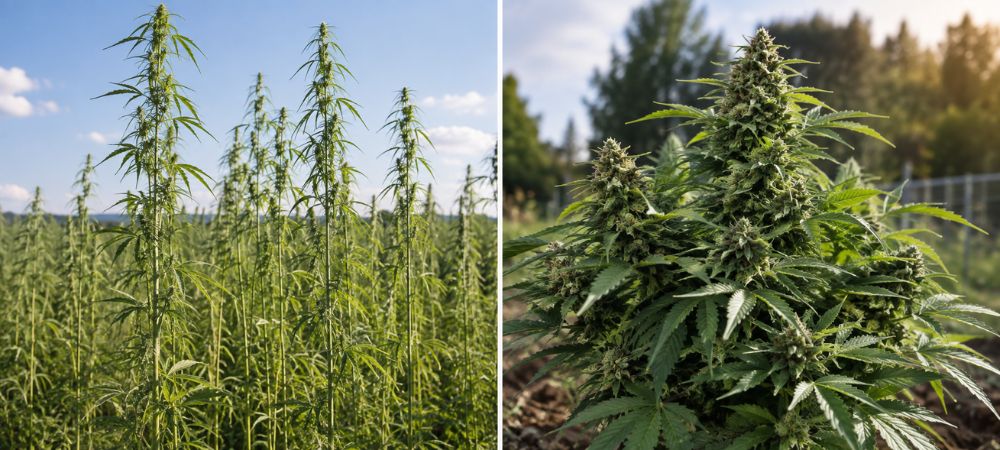 diferencia entre cáñamo y marihuana: diferencia morfológica visual