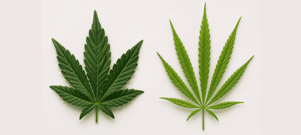 Hojas cannabis indica vs sativa