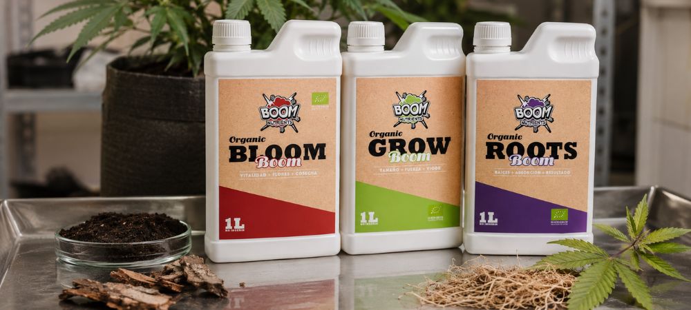 Prodotti biologici di Boom Nutrients disponibili in confezione singola e in confezione da tre