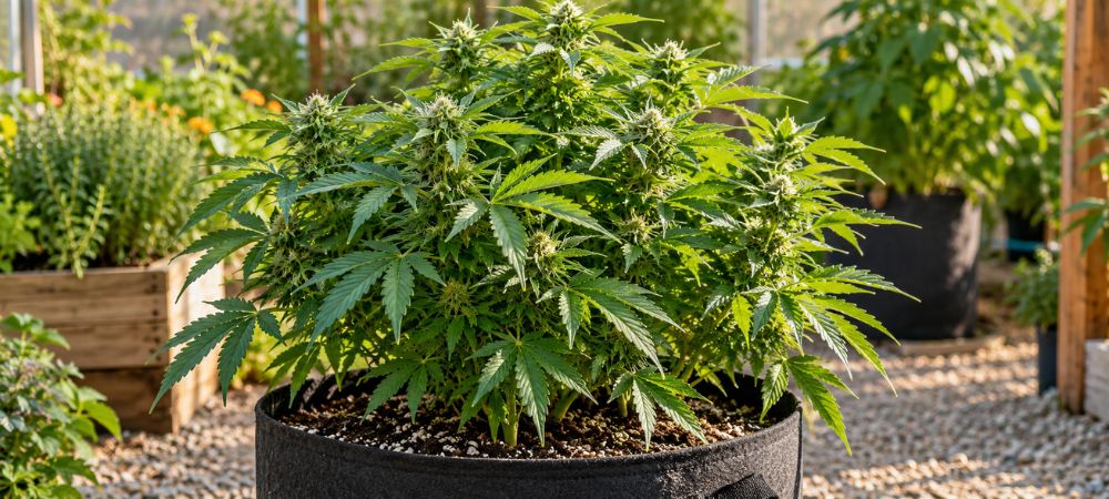 resultado final de una planta de marihuana trasplantada en el momento necesario