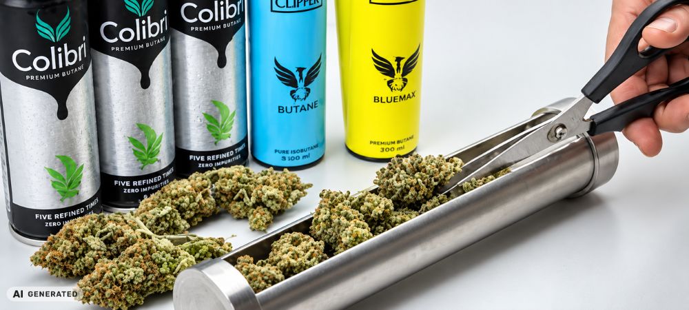 rellenado del tubo Roller Extractor con cogollos para la creación de Shatter BHO